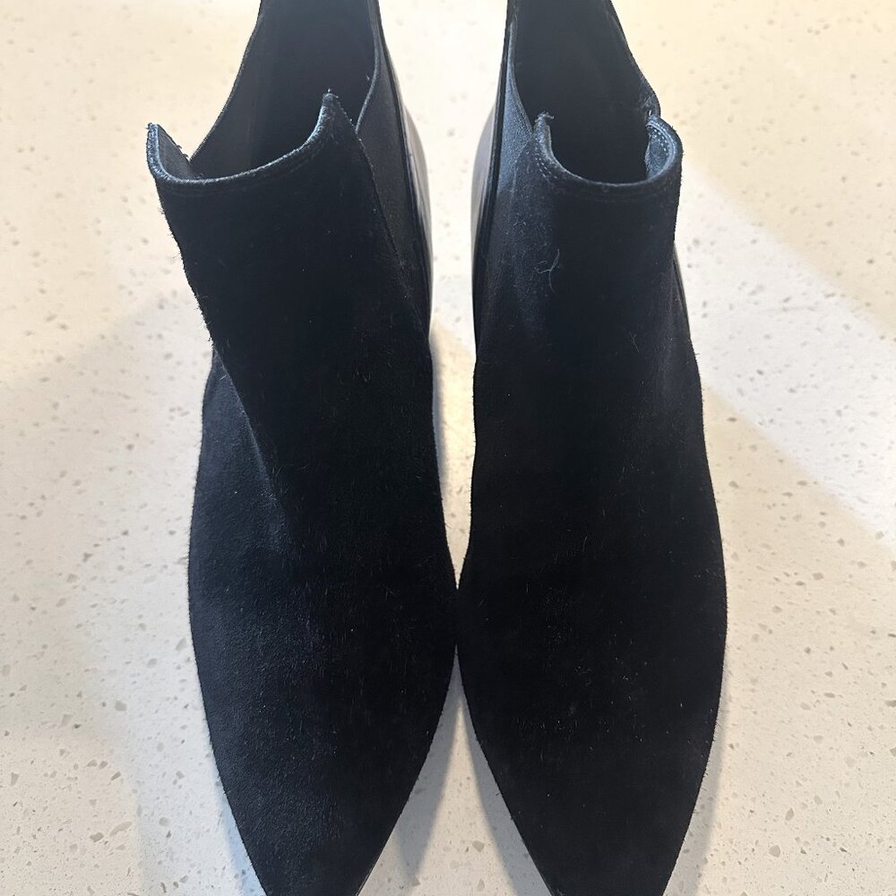 Paul Green black suede and leather booties US 9